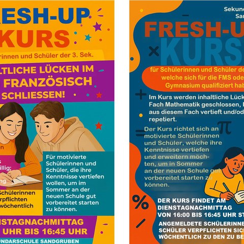 Flyer Fresh Up. Vergrösserte Ansicht