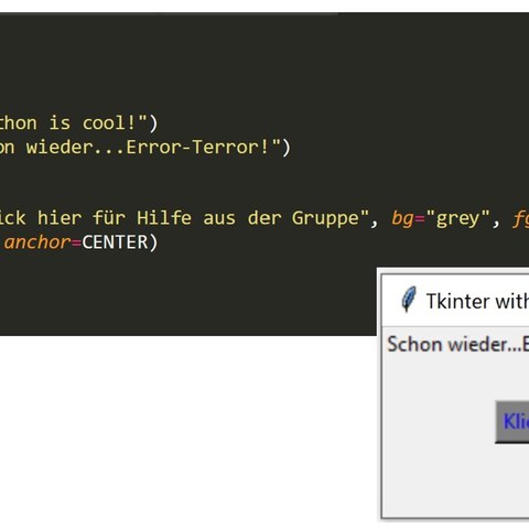 Python mit Tkinter. Vergrösserte Ansicht