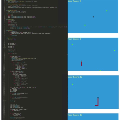 Snake-Game mit Pygame. Vergrösserte Ansicht